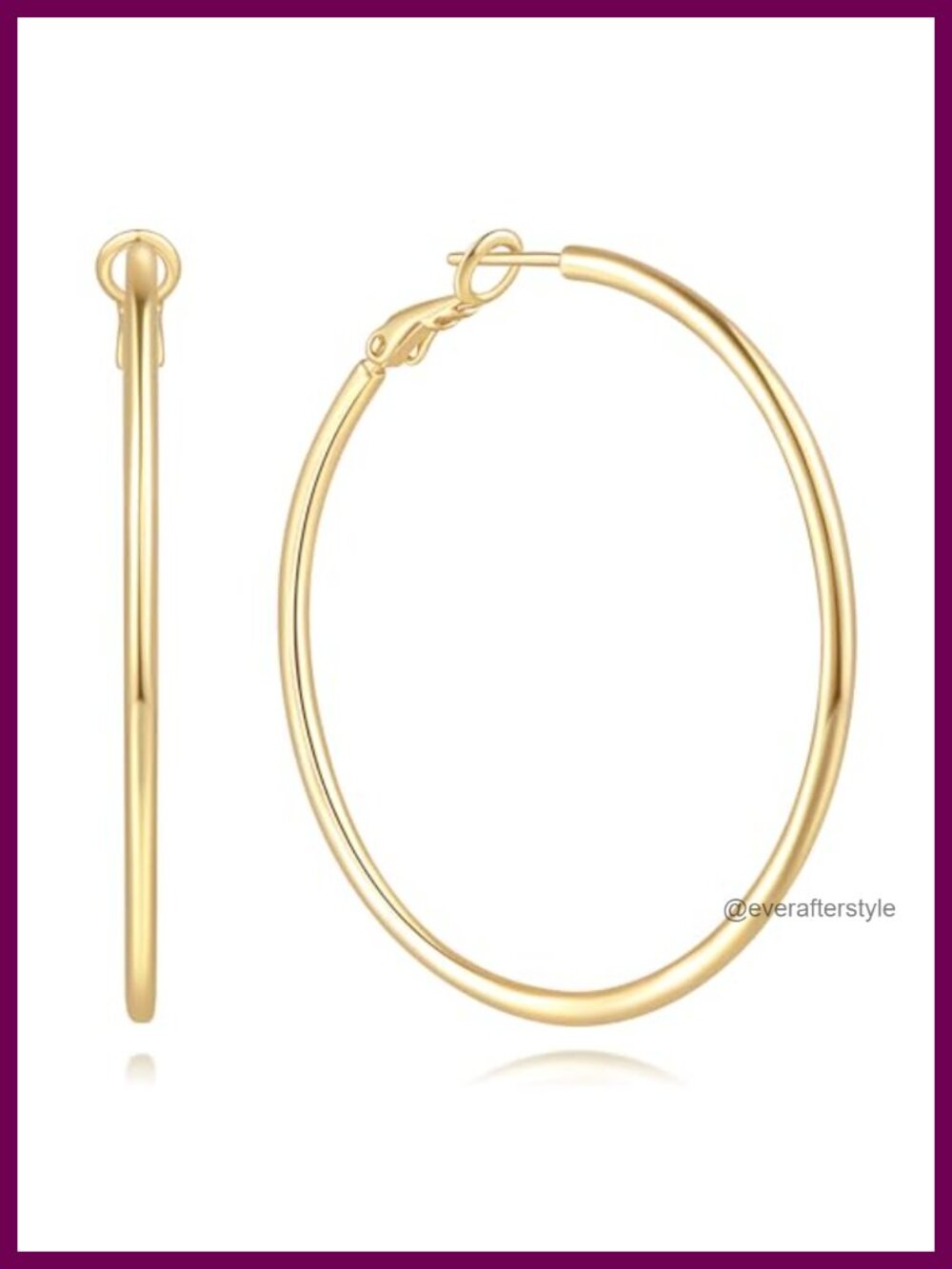 14K Gold Plated Hoop Earrings Thin Hoop Hinged Women Jewelry